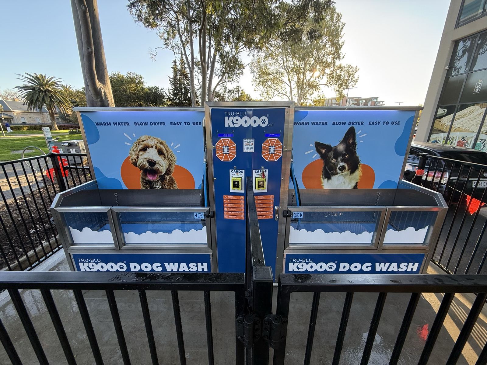 Two self-serve dog wash bays at Dan's Dog Wash, 166 The Parade, Norwood